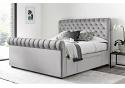 4ft6 Double Grey soft velvet fabric upholstered,Chesterfield buttoned drawer storage bed frame 2